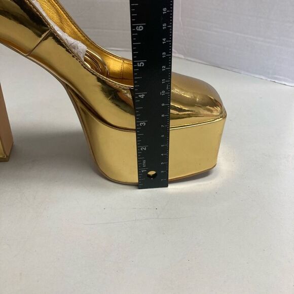 EGO Women’s Gold‎ Platform Ankle Strap Heel Shoes Size 10 - Picture 10 of 10